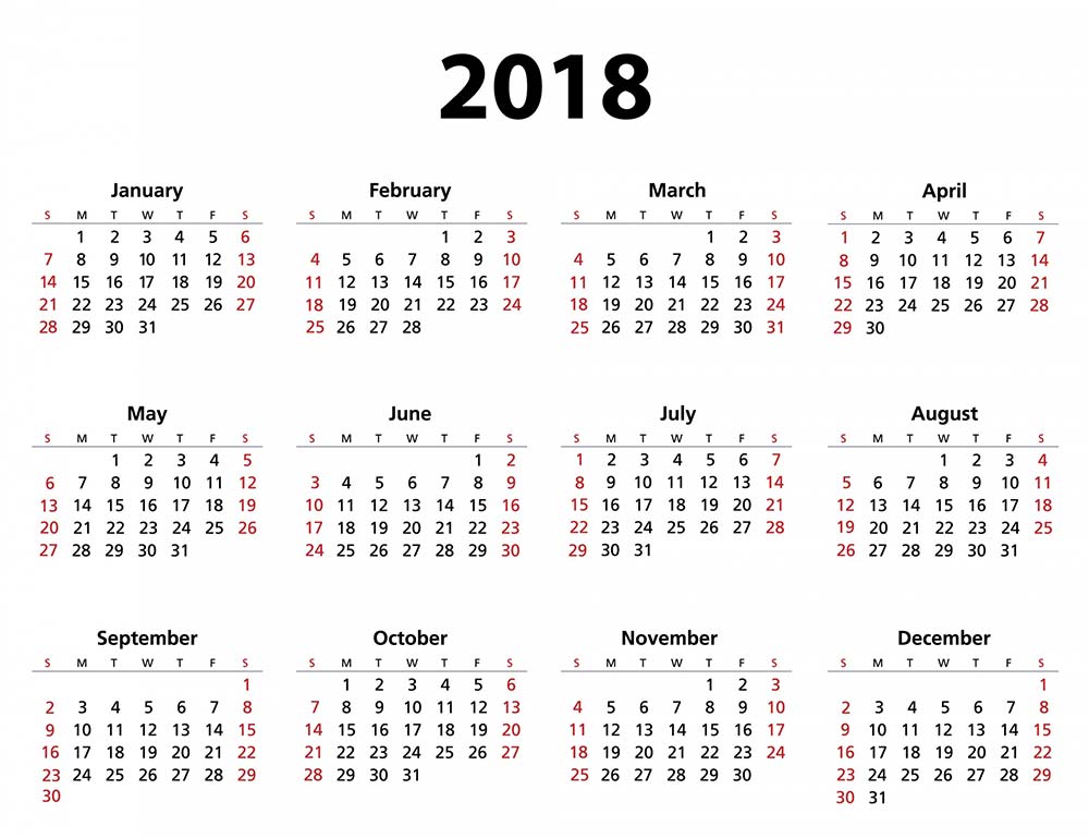 scaricare calendario 2018